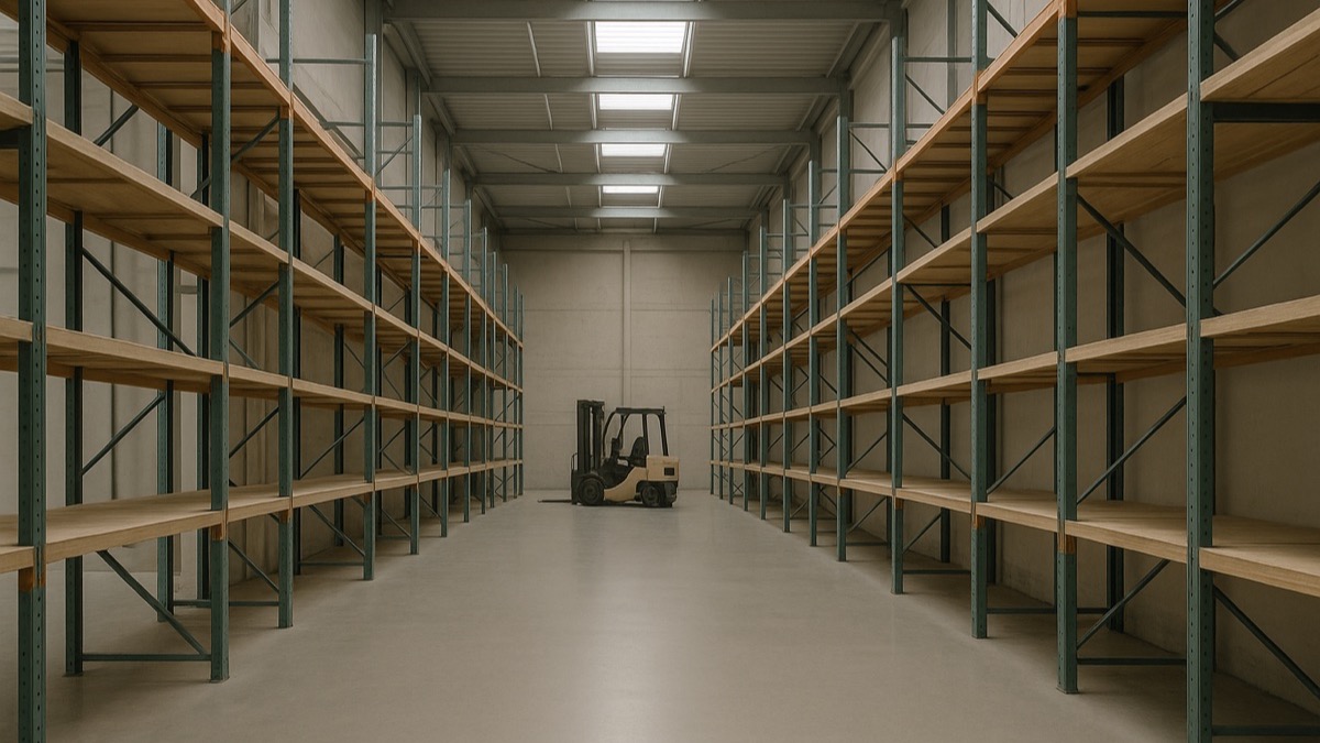 Lagerhalle — Hugo Safe für Arbeitsschutz-Unterweisungen